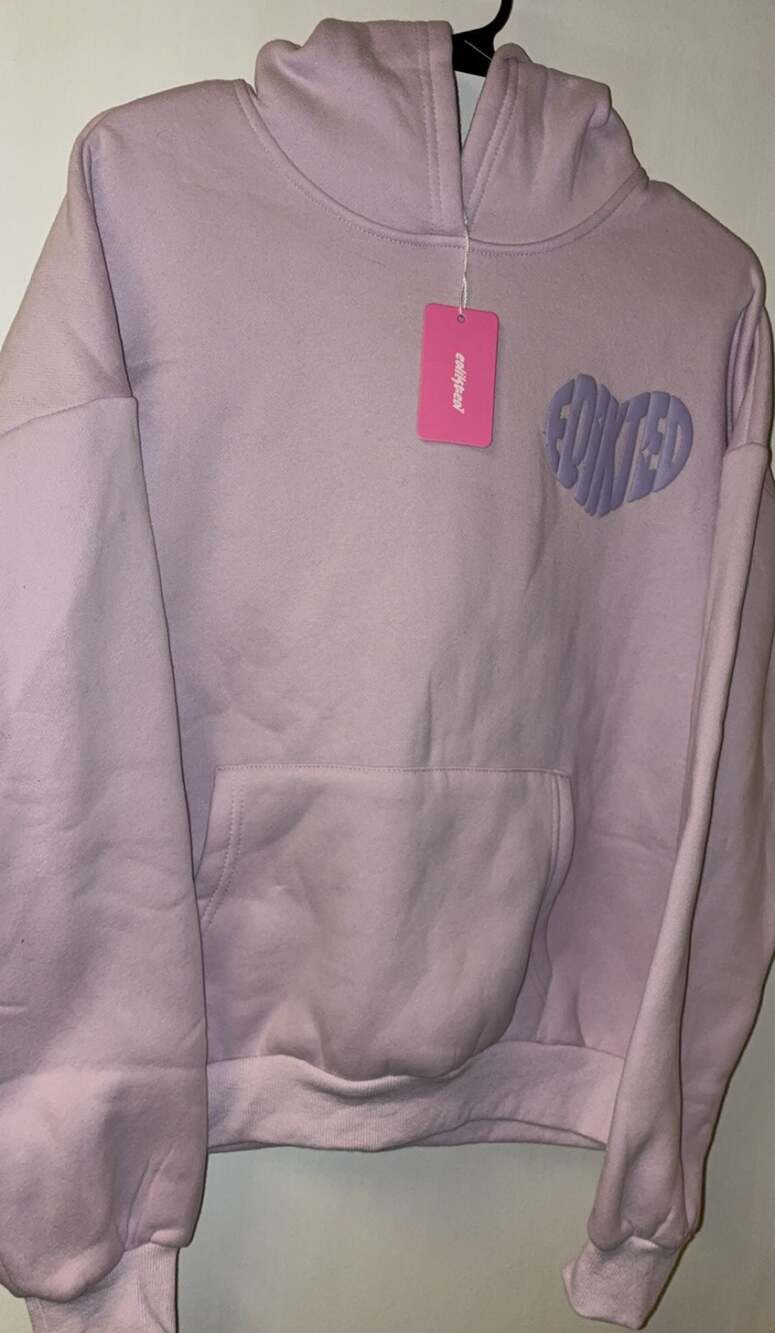 Edikted Major Love Hoodie Lilac Size Small - Picture 3 of 6